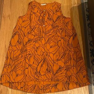 bryn Walker Orange Floral Blouse